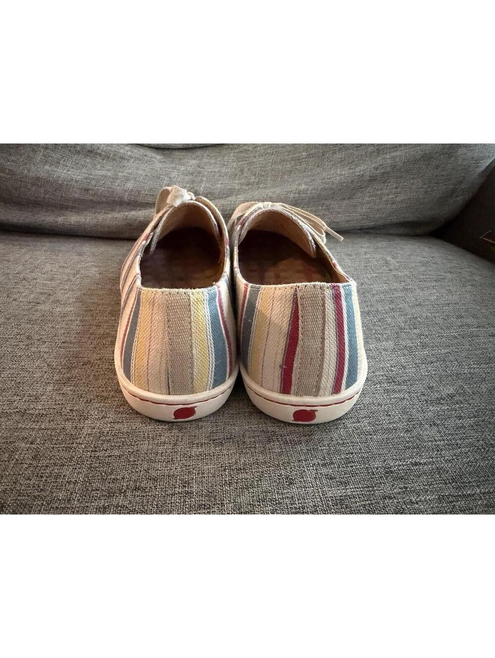Born Hand Crafted Footwear Womens 10 Canvas Lace Up Oxford Flat Multi Stripe - Picture 4 of 12
